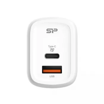 Silicon Power QM25 caricabatterie da parete 30W con due porte, USB-C e USB-A, bianco (SP30WASYQM252PCW)