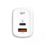 Silicon Power QM25 caricabatterie da parete 30W con due porte, USB-C e USB-A, bianco (SP30WASYQM252PCW)