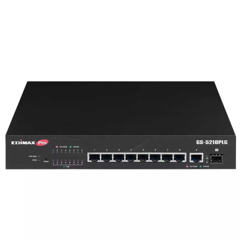 Switch managed Edimax GS-5210PLG 8 porte Gigabit Ethernet PoE nero