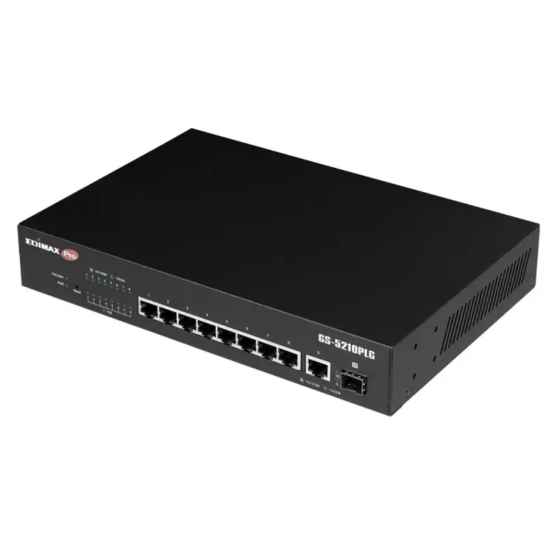 Switch managed Edimax GS-5210PLG 8 porte Gigabit Ethernet PoE nero