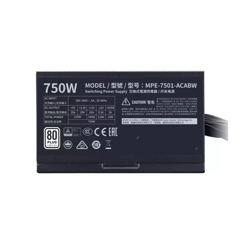 Alimentatore Cooler Master MWE 750 White 750 W