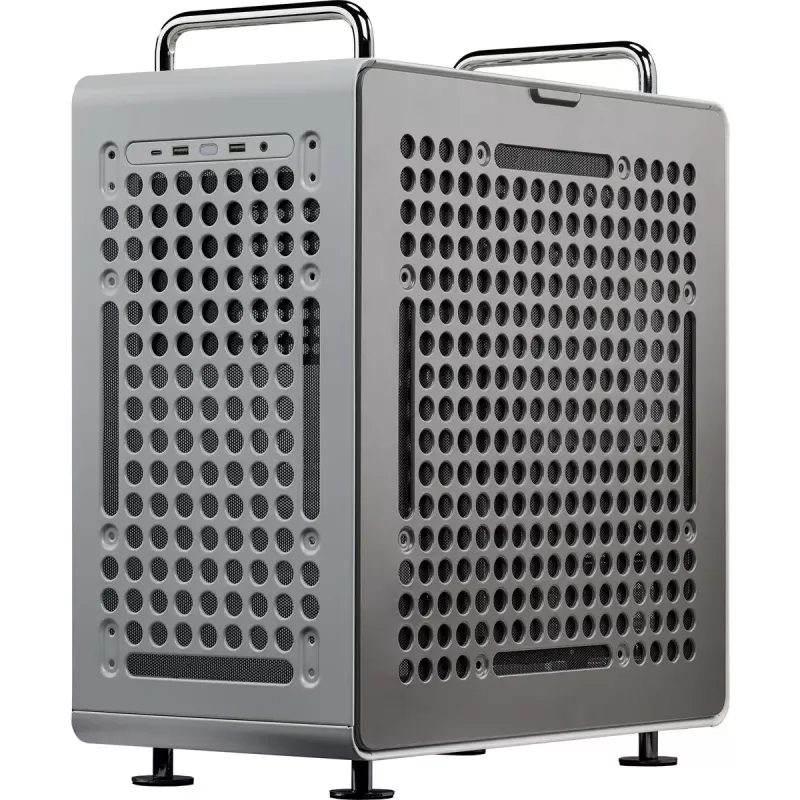 Case computer Cooler Master QUBE 540 Moonstone — Mid-Tower con pannello laterale in vetro temperato (grigio)