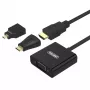 Unitek Y-6355 Adattatore 3 in 1 da Micro/Mini HDMI a VGA + Audio, nero