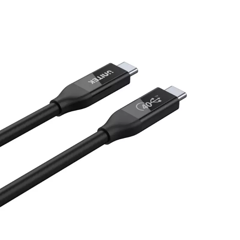 Cavo USB4 Gen 2x2 USB-C Unitek C14100BK-0.8M — 0,8 m, USB-C a USB-C, 40 Gbit/s, nero