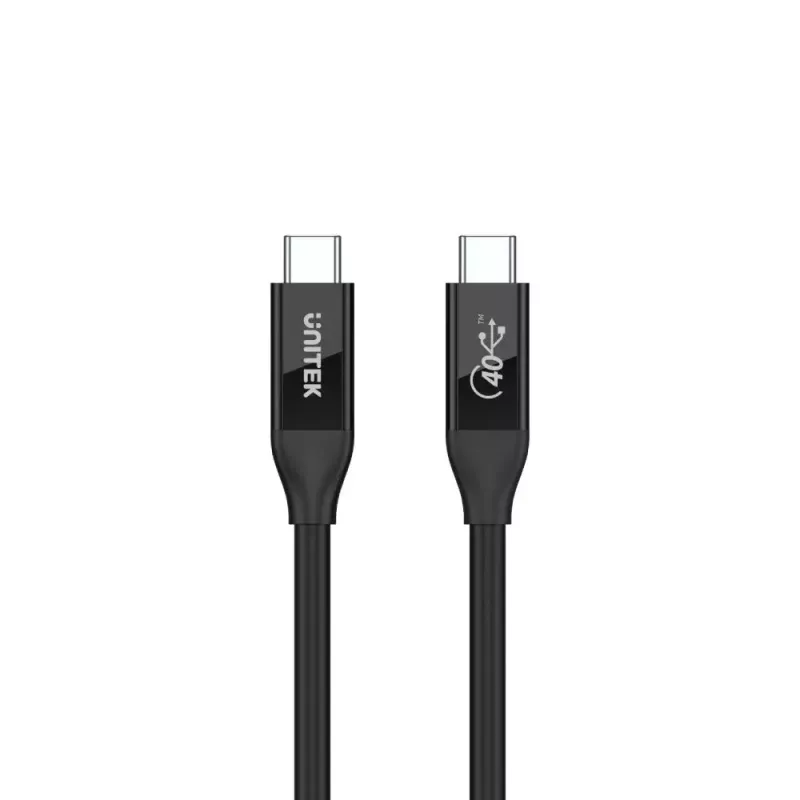 Cavo USB4 Gen 2x2 USB-C Unitek C14100BK-0.8M — 0,8 m, USB-C a USB-C, 40 Gbit/s, nero