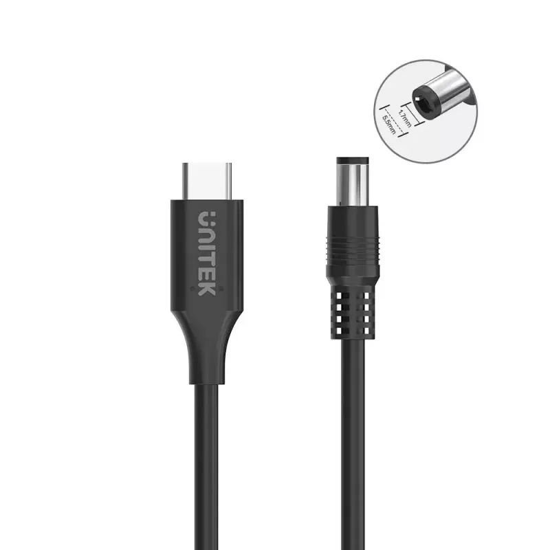 Cavo di alimentazione UNITEK C14119BK-1.8M 1.8m USB C DC 20V 3.25A