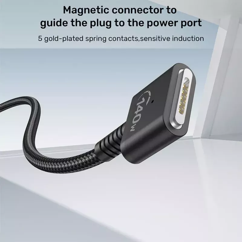 Cavo di alimentazione UNITEK C14121BK-1M nero MagSafe 3 USB C 1m 28V 5A
