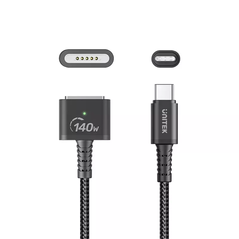 Cavo di alimentazione UNITEK C14121BK-1M nero MagSafe 3 USB C 1m 28V 5A