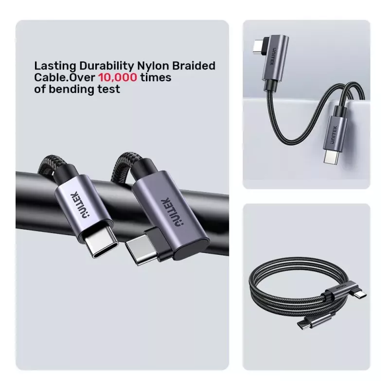 Cavo USB UNITEK C14123BK-3M USB 2.0 USB-C 3 m nero grigio