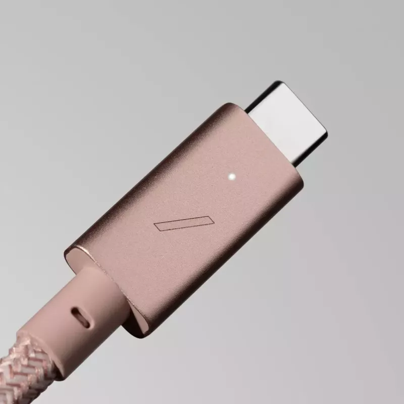 Native Union Belt Cable Pro USB-C a USB-C, 2,4 m, display LED, Rose