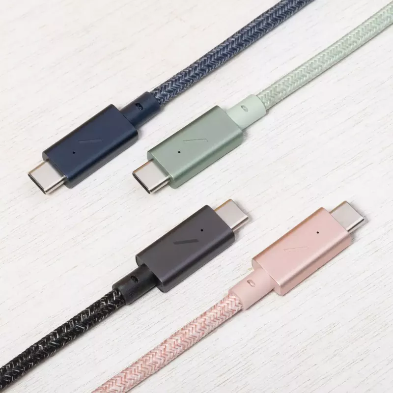 Native Union Belt Cable Pro USB-C a USB-C, 2,4 m, display LED, Rose