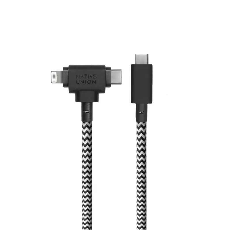 Cavo da USB-C a USB-C / Lightning Native Union Belt Cable Duo, 1,5 m, verde