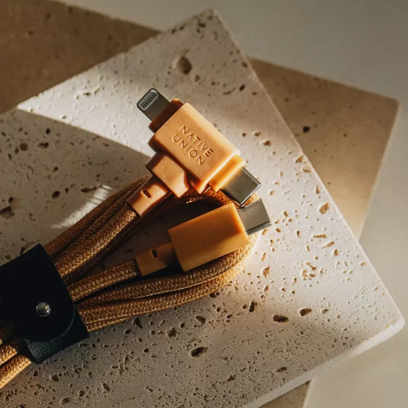 Cavo da USB-C a USB-C / Lightning Native Union Belt Cable Duo, 1,5 m, verde