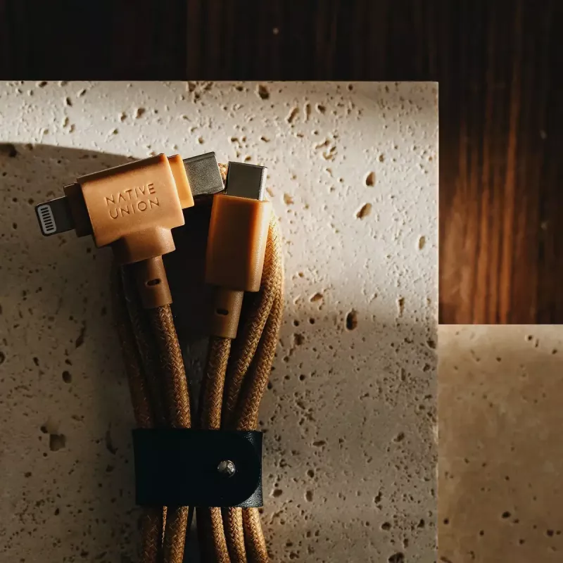 Cavo da USB-C a USB-C / Lightning Native Union Belt Cable Duo, 1,5 m, verde