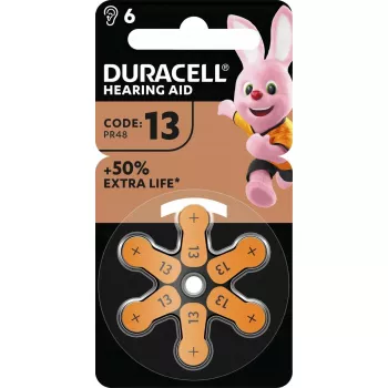 Batteria per apparecchi acustici Duracell EasyTab 13 (PR48) confezione da 6