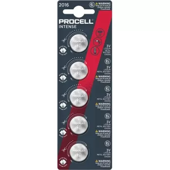 Batteria a bottone Duracell Procell CR2016 – litio, 3V, confezione da 5