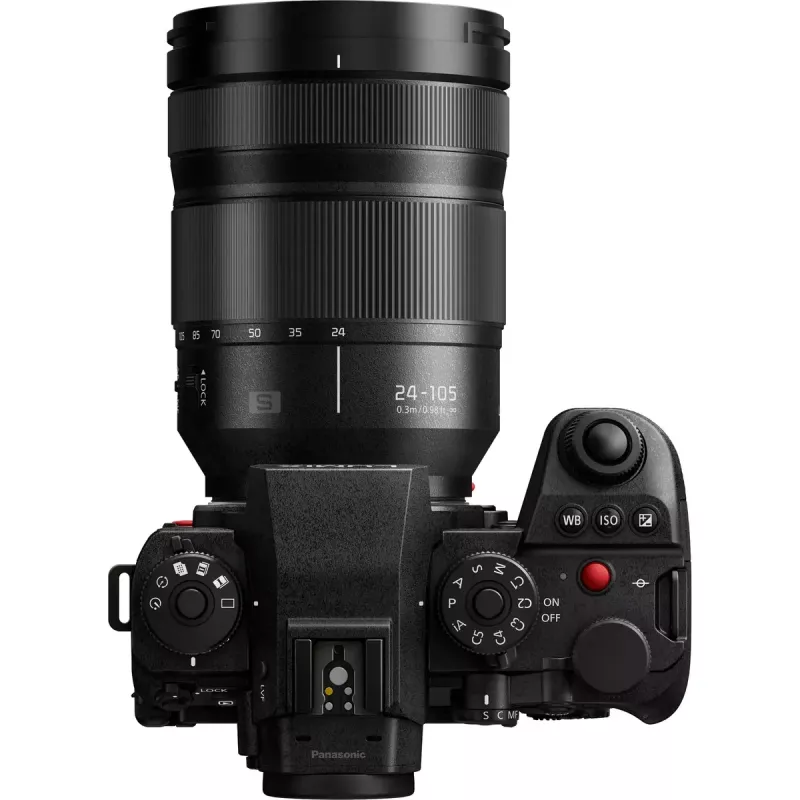 Fotocamera mirrorless Panasonic Lumix DC-S1R II con obiettivo 24–105mm, 47,3MP full frame