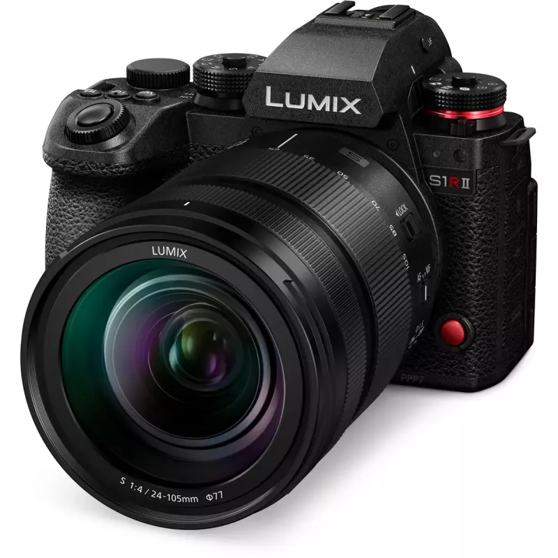 Fotocamera mirrorless Panasonic Lumix DC-S1R II con obiettivo 24–105mm, 47,3MP full frame