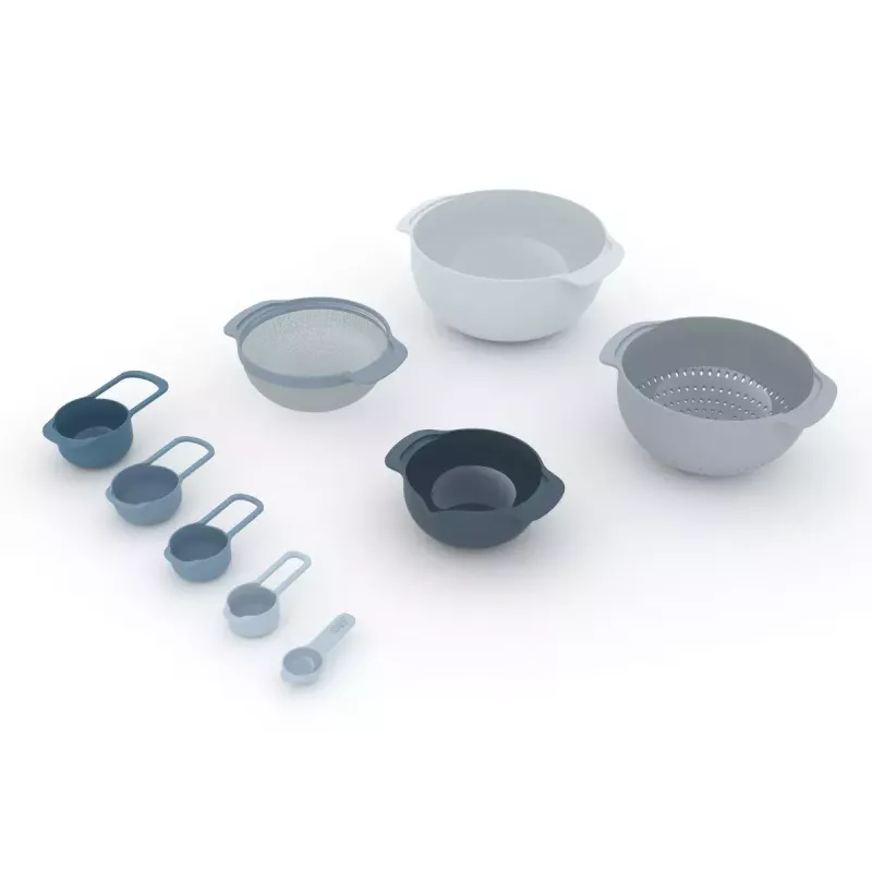 Set Joseph Joseph Nest impilabile blu grigio ciotola 4,5 L scolapasta 1,65 L