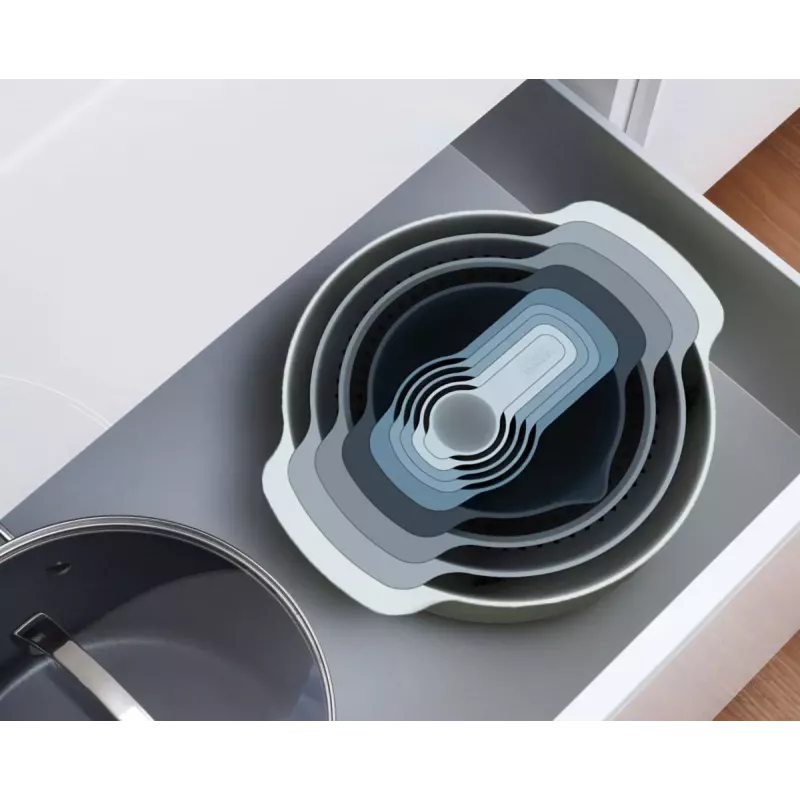 Set Joseph Joseph Nest impilabile blu grigio ciotola 4,5 L scolapasta 1,65 L