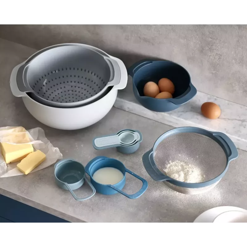 Set Joseph Joseph Nest impilabile blu grigio ciotola 4,5 L scolapasta 1,65 L