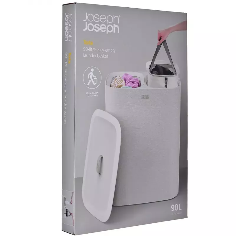 Cesto portabiancheria Joseph Joseph Tota 90L ecru — capacità 90 L, design resistente