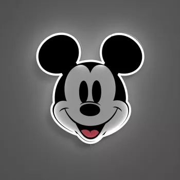 Lampada da parete LED al neon Yellowpop Disney Mickey Printed Face, YPDI-PFA-MIC