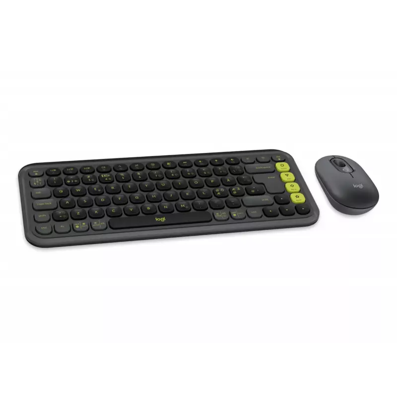Combinazione tastiera e mouse Logitech POP Icon QZERTY Bluetooth mini Graphite verde