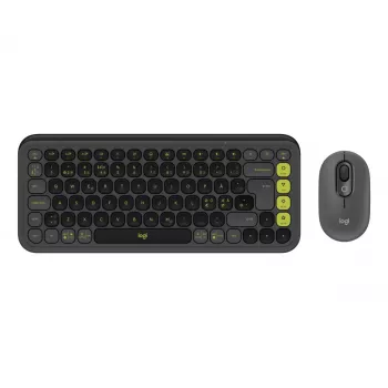 Combinazione tastiera e mouse Logitech POP Icon QZERTY Bluetooth mini Graphite verde