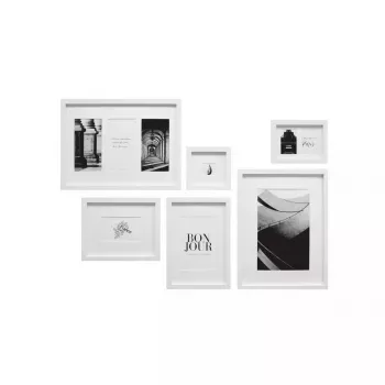 Set portafoto Deknudt S46YK1 bianco MDF vetro legno