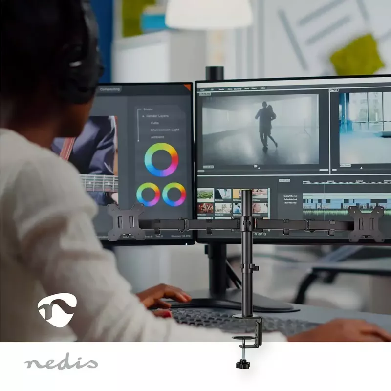 Supporto monitor Nedis MMDOS110BK 81,3 cm 32 pollici scrivania nero