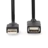 Nedis CCGL60010BK20 Cavo di prolunga USB 2.0, A maschio a A femmina, 2 m, nero