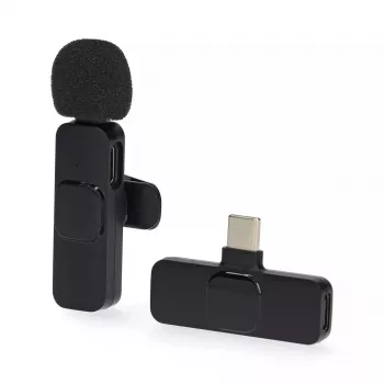 Microfono lavalier USB-C wireless ricaricabile Nedis MICW110BK
