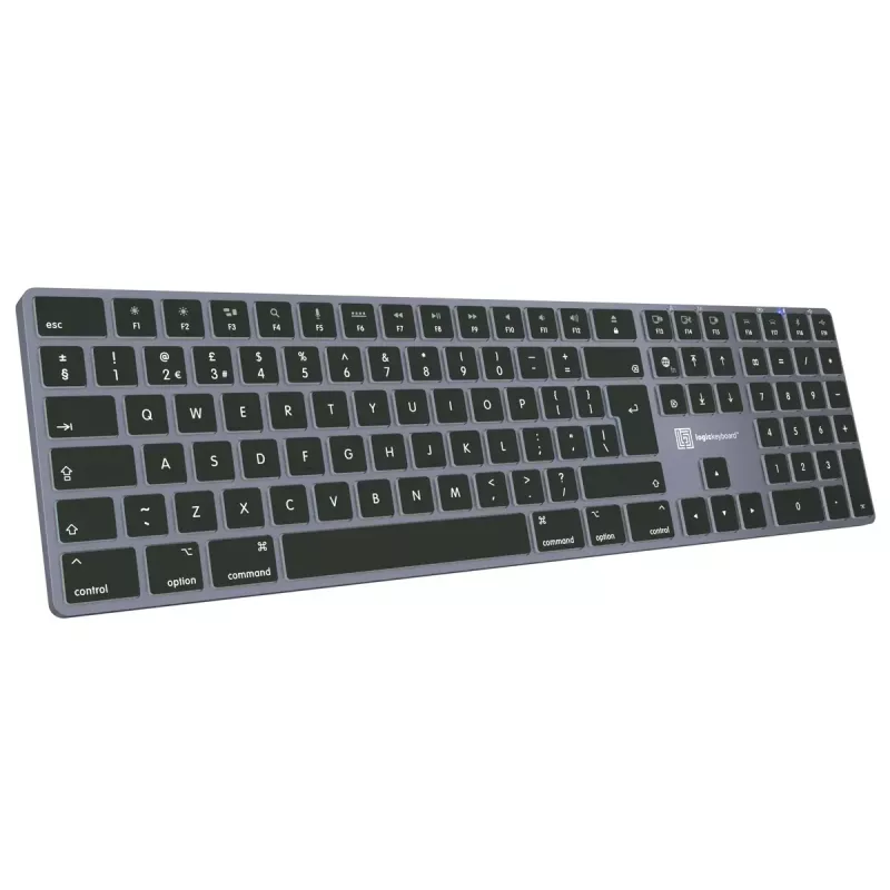 Tastiera full-size LogicKeyboard SKB-TM-UK USB + Bluetooth, QWERTY UK English, Titanium