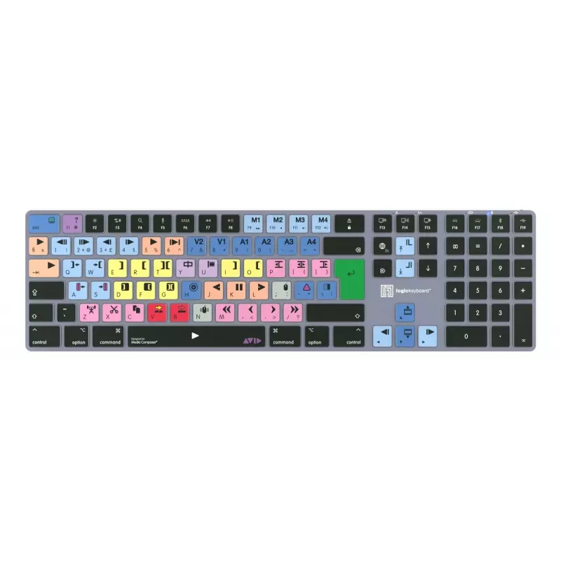 Tastiera full-size Bluetooth LogicKeyboard LKB-MCOM4-TM — layout tedesco QWERTZ, 109 tasti, Titanium grigio