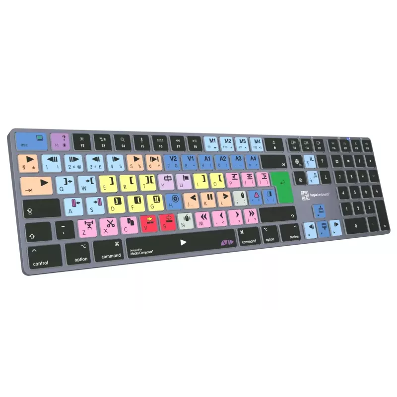 Tastiera full-size Bluetooth LogicKeyboard LKB-MCOM4-TM — layout tedesco QWERTZ, 109 tasti, Titanium grigio