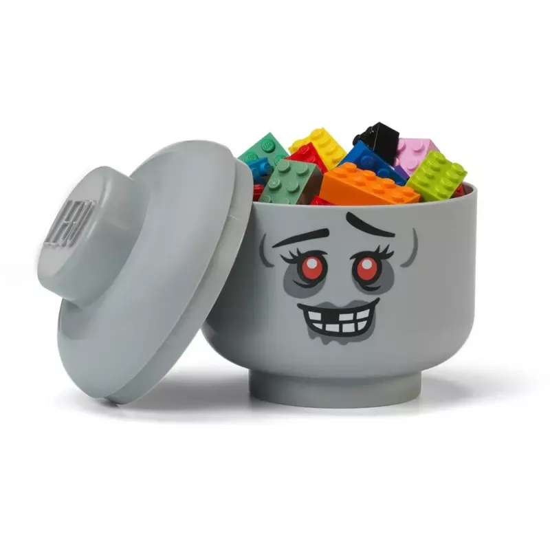 Testa contenitore mini 'Zombie' di room copenhagen – testa contenitore compatibile LEGO, grigio