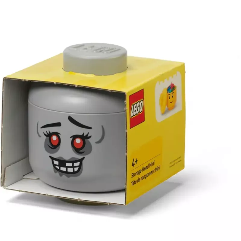 Testa contenitore mini 'Zombie' di room copenhagen – testa contenitore compatibile LEGO, grigio