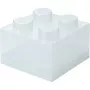 Storage Brick 4 Top Lid Glitter (trasparente) di room copenhagen — scatola contenitore compatibile LEGO, 4 stud, glitter trasparente