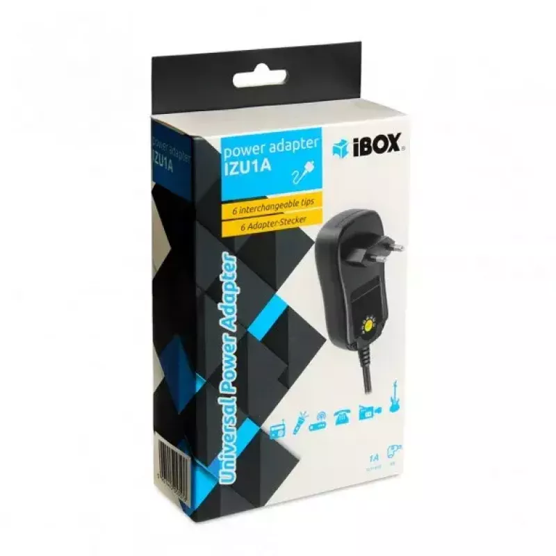 Alimentatore IBOX IZU1A per interni 100–240 V nero, 75×35×43 mm