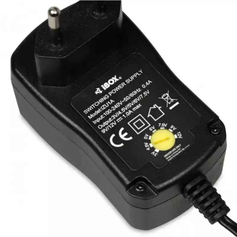 Alimentatore IBOX IZU1A per interni 100–240 V nero, 75×35×43 mm