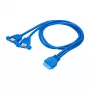 Cavo adattatore interno USB 3.0 Akyga AK-CA-62, header 19 pin a 2 x connettore femmina USB-A, 0,65 m