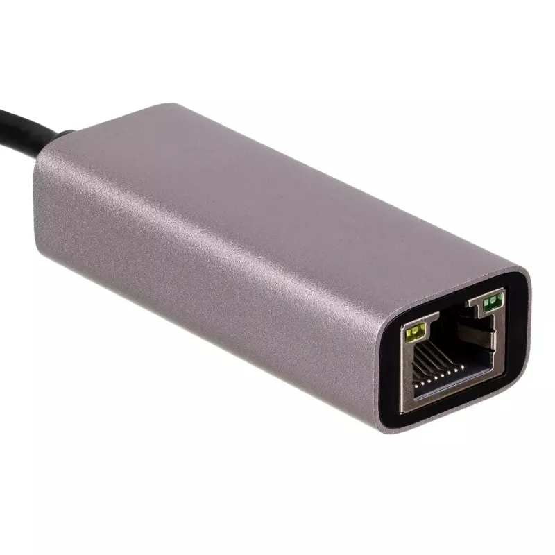 Adattatore Akyga AK-AD-65 da USB-C a Ethernet Gigabit, RJ45, 15 cm, argento
