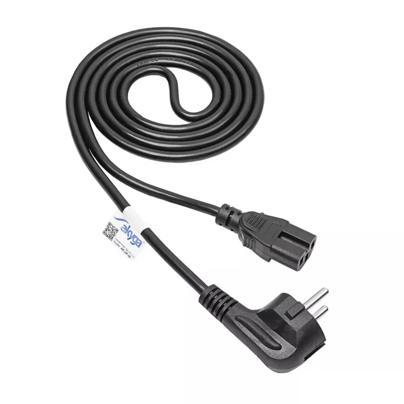 Cavo di alimentazione server Akyga AK-UP-08, CEE 7/7 a IEC C15, rame 3 x 1 mm², 1,8 m, nero