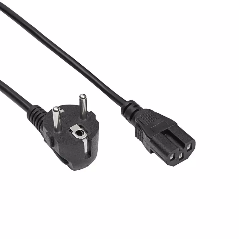 Cavo di alimentazione server Akyga AK-UP-08, CEE 7/7 a IEC C15, rame 3 x 1 mm², 1,8 m, nero
