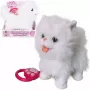 Gatto interattivo in peluche con guinzaglio Artyk modello 185564 bianco