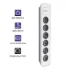 Ciabatta Qoltec 50297, 1,8 m, 6 prese AC per interni, grigio bianco