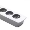 Ciabatta Qoltec 50297, 1,8 m, 6 prese AC per interni, grigio bianco