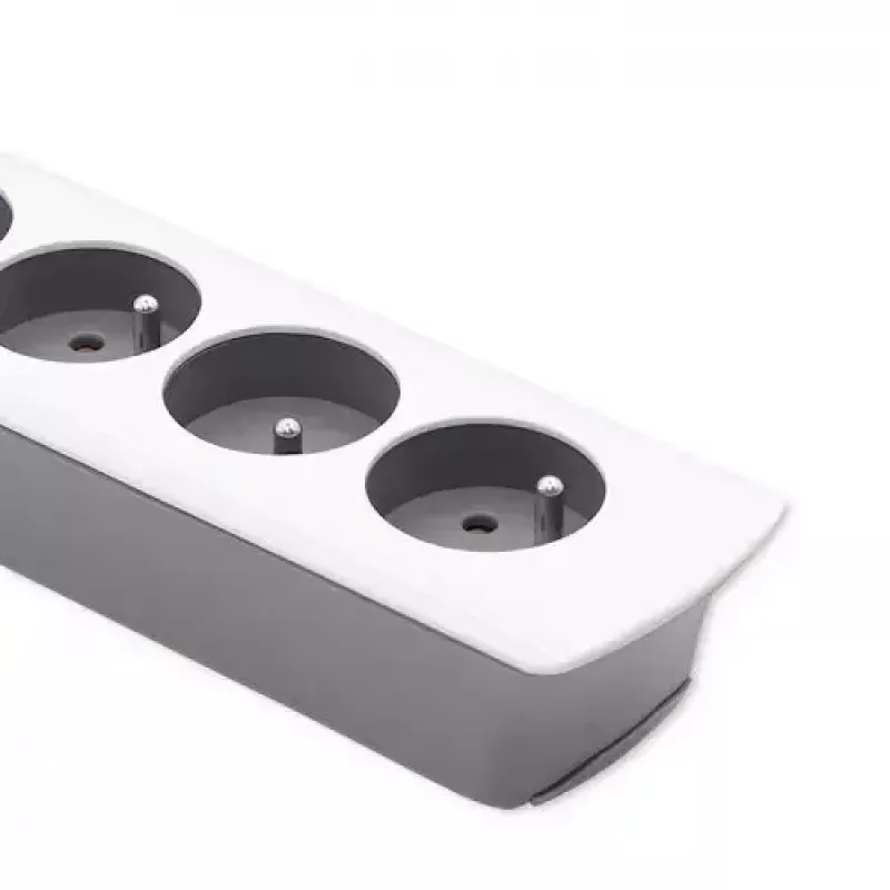 Ciabatta Qoltec 50297, 1,8 m, 6 prese AC per interni, grigio bianco