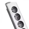 Ciabatta Qoltec 50297, 1,8 m, 6 prese AC per interni, grigio bianco